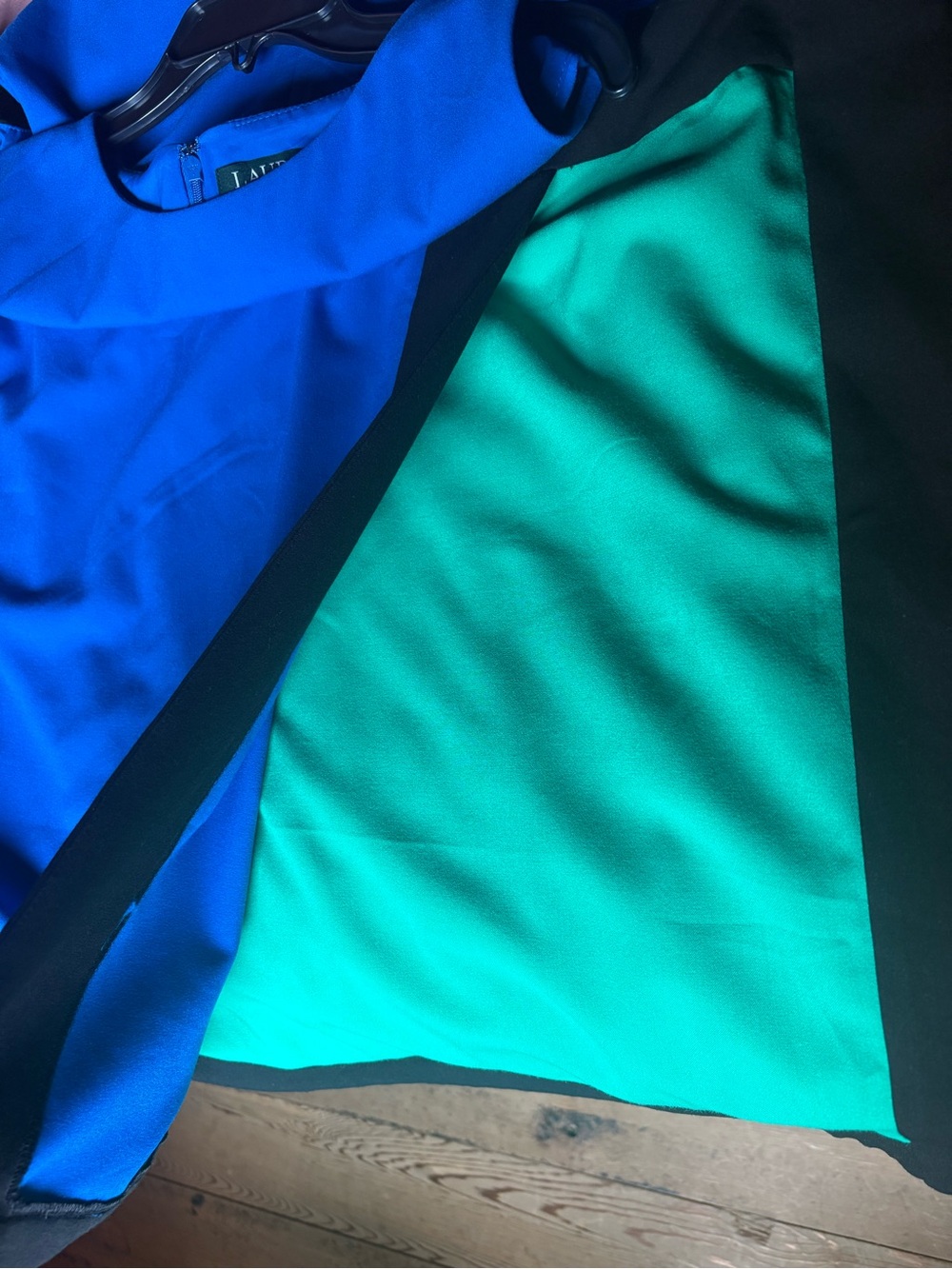Lauren Ralph Lauren Blue & Green Dress- Colorblock- NWT- Size 18W - Picture 8 of 9